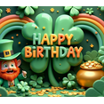 thumbnail image 4 of Green Shamrock Happy Birthday Banner with Rainbow Decoration for St Patrick's Day Celebration Party Photo Background, 4 of 8