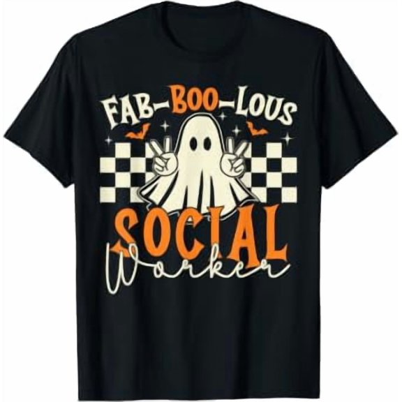 Halloween Fab Boo Lous Social Worker Ghost Spooky Costume Holiday T-Shirt, Size S-5XL
