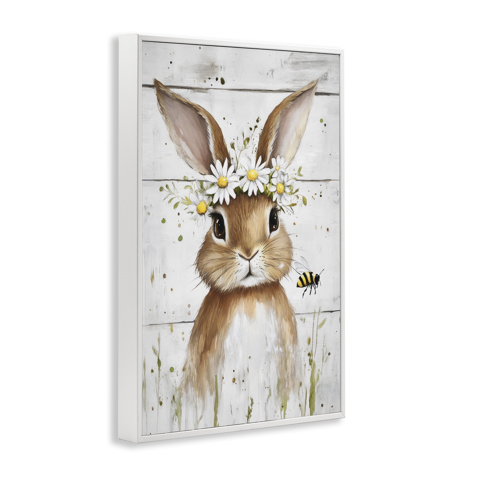 Stupell Industries The Bunny & The Bee White Framed Giclee Art, design by Tina LeCour