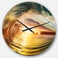 thumbnail image 1 of DesignArt Colored Ocean Waves Falling Down V Large Wall Clock, 1 of 2