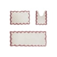 thumbnail image 2 of 3 Piece Scalloped Edge Bath Mat Set, Soft Fluffy Absorbent Bathroom Rugs with Non Slip Backing, Includes Toilet Rug and Runner, 18"x24"+18"x20"+18"x47", 2 of 6