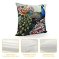 thumbnail image 4 of Square  Fabric Throw Pillow Cushion Cover Peacock Pattern Peacock Feathers Double Sides Various Size  (C-12), 4 of 5