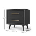 thumbnail image 4 of Child Craft Cranbrook 2-Drawer Nightstand, Mid-Century Modern Style, Pine Wood Construction, Ebony, 4 of 7