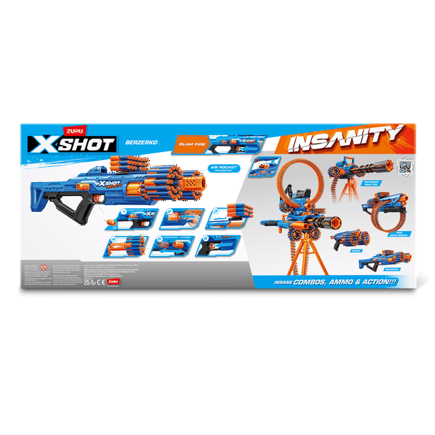 XSHOT Insanity Berzerko Dart Blaster by ZURU - 48 Darts, Age 8+