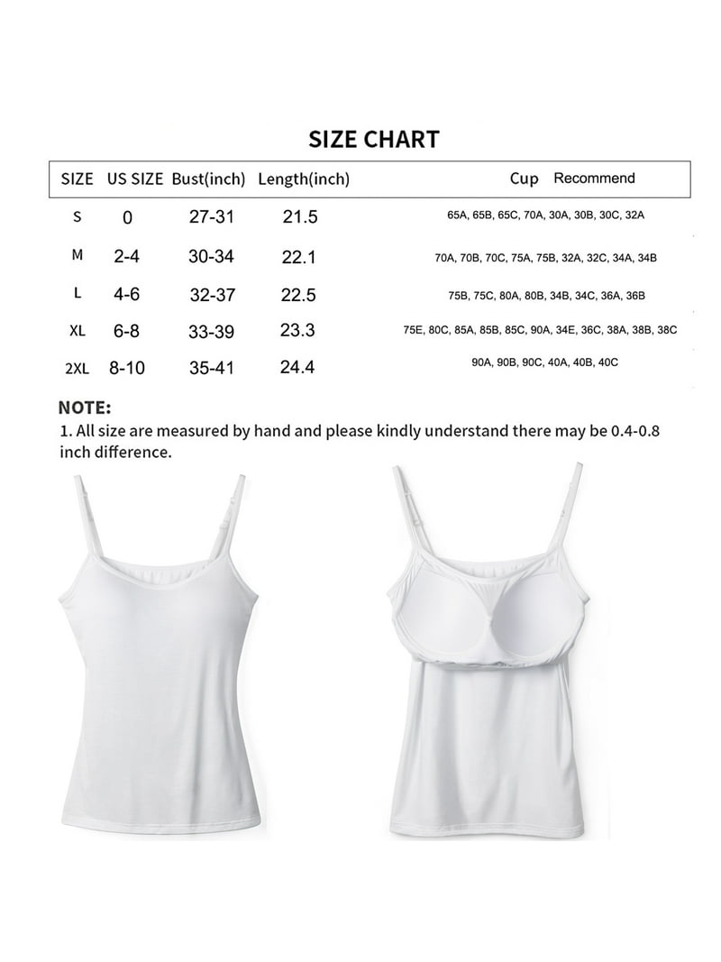 COMFREE Women's Camisole with Built in Bra Adjustable Spaghetti
