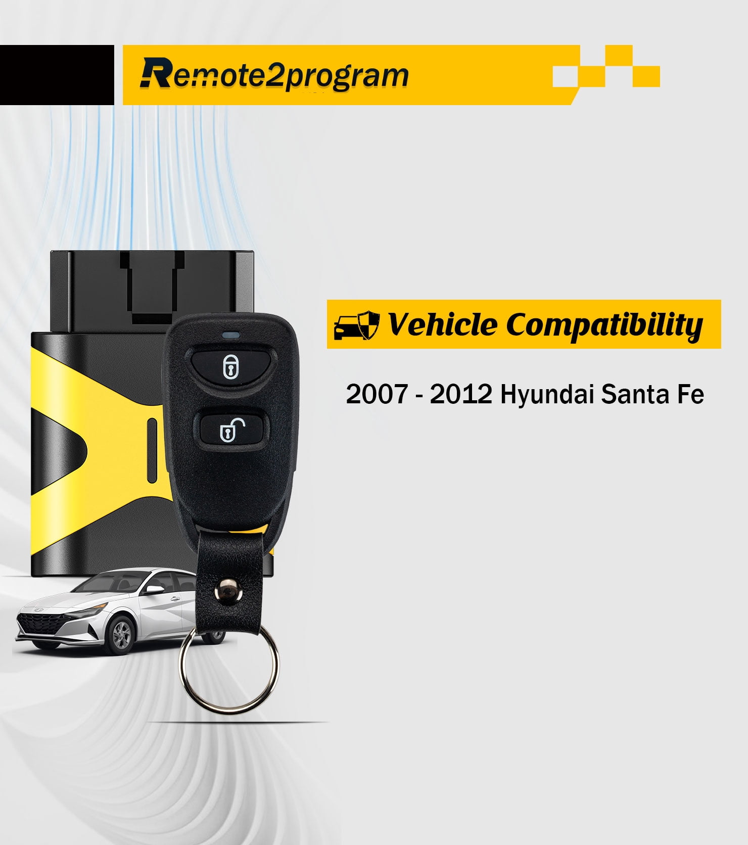 DIY Car Remote Programmer OBD Tool and Keyless Entry Remote Replacement for 2007-2012 Hyundai Santa FE with FCC: PINHA-T03