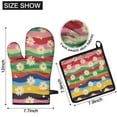 thumbnail image 6 of Pioneer Flower Kitchen Oven Mitt and Pot Holder Sets 4 Pcs for Baking, Cooking and Grilling, Heat Resistant Up To 392 °F, 6 of 7
