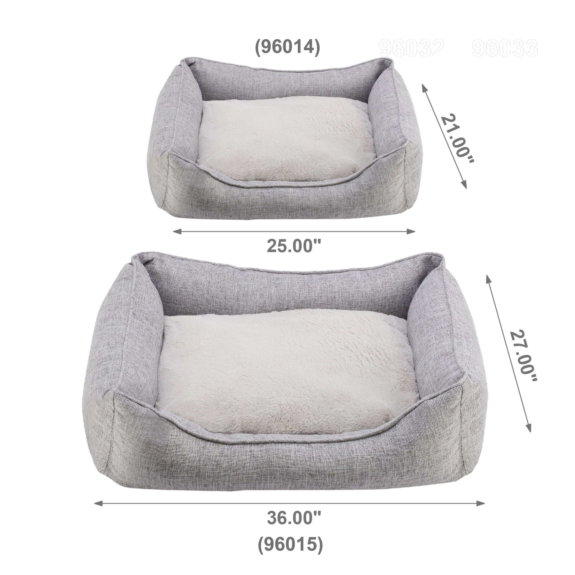Dog and Cat Bed, Rectangle Washable Cuddler Bed, Anti-Anxiety & Calming Pet Bed