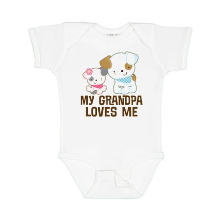 

Inktastic My Grandpa Loves Me Girls Gift Baby Girl Bodysuit