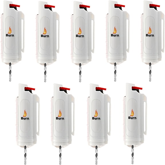 BURN Pepper Spray 1/2oz White 9 Pack