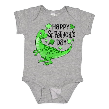 

Inktastic Happy St. Patrick s Day- Green Dinosaur Gift Baby Boy or Baby Girl Bodysuit