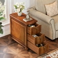 thumbnail image 5 of Tribesigns Wood Side Table with 3-Drawers, Fully Assembled Narrow Slim End Table, Nightstand for Bedside, Small Spaces, Walnut Brown, 5 of 8