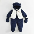 thumbnail image 2 of ZACPNCV Toddler Snowsuit Baby Winter Clothes Boy Infant Girl Snow Wear Dark Blue 12-18 Months, 2 of 9