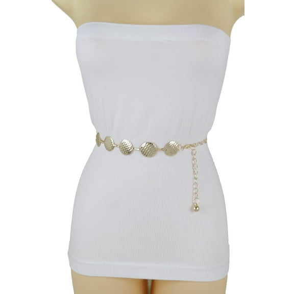 Fun Belt Gold Metal Chain Round Circle Charms S-L