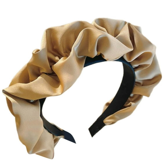 RUISINERY Elegant Satins Headbands Stylish Crinkled Wide Hairband Comfortable Hair Hoop for Everyday Wear or Special Occasion
