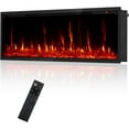 thumbnail image 2 of Acekid Electric Fireplace Wall Mounted Adjustable Flame 12 Color Speed 750/1500W Heater Remote Control Touch Screen Black 50Inch, 2 of 7