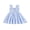 Blue, variant on BemeyourBBs Toddler Baby Girl Plaid Gingham Dress Little Girl Summer Smocked Sundress Ruffled Trim Flying Sleeve A Line Casual Dress