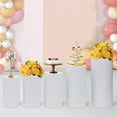 thumbnail image 6 of 5 Pcs White Cylinder Pedestal Stands Metal Cylinder Pedestal Display Stand Dessert Table Display Pillars Round Pedestals Stand for Wedding Baby Shower Birthday Event Decor, 6 of 7