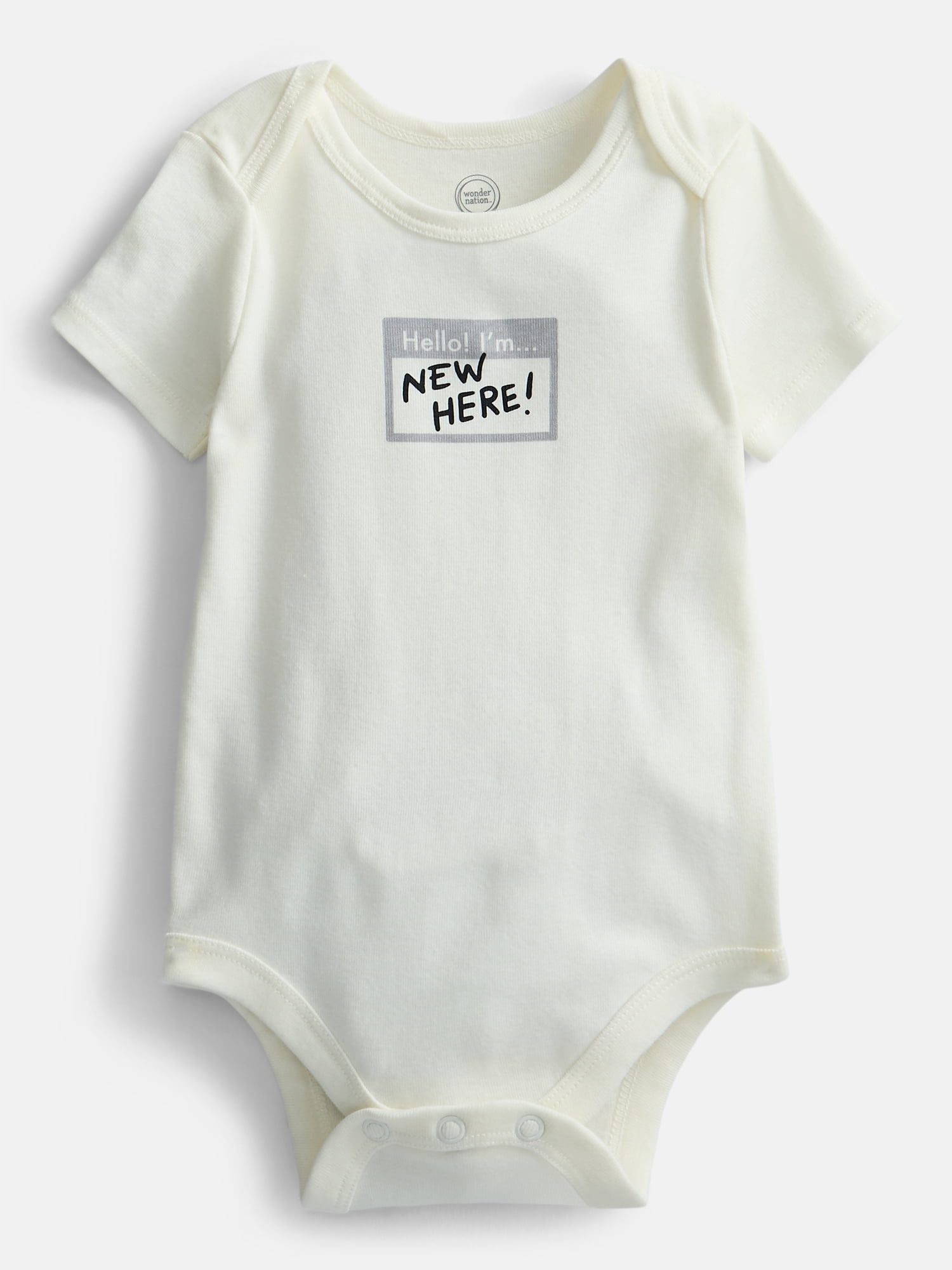 Wonder Nation Organic Cotton Baby Boys Short Sleeve Cotton Bodysuit, 4-Pack, Sizes 0/3 Months-6/9 Months