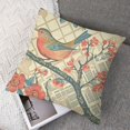 thumbnail image 7 of BANET East Throw Pillow Cover Set of 2, Japanese Nature Traditional Pattern Birds on Branches, Decorative Square Covers for Couch Bed &amp; Sofa, Salmon Pale Green Blue 18x18in, 7 of 7
