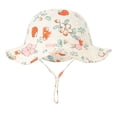 thumbnail image 2 of Ticikt Printed Baby Bucket Hat, Polka Dot Pattern Wide Brim Cap, Adjustable Wind Strap Light Cotton Outdoor Hat for Toddlers,B09, 2 of 3
