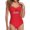 Red, variant on Dihao One Piece Swimsuit for Women Clearance Plus Size Women Sexy Jumpsuit Bikini Elegant Ladies Cover Belly Conservative High Waisted Bikini Set Swimsuit