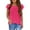 Hot Pink, variant on HXWCHs Girls’ tank top Girls Summer tops Wavy Sleeve Crewneck Tee Casual Fashion Blouse Plain Shirt Loose Fit Comfortable Daily Wear Youth Apparel Pink 11-12 Years