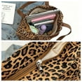 thumbnail image 3 of Leopard Print Large-Capacity Canvas Tote Bag, Stylish & Versatile for Daily Commute & Shopping, Brown Canvas with Leopard Print, Women's Ba, 3 of 7