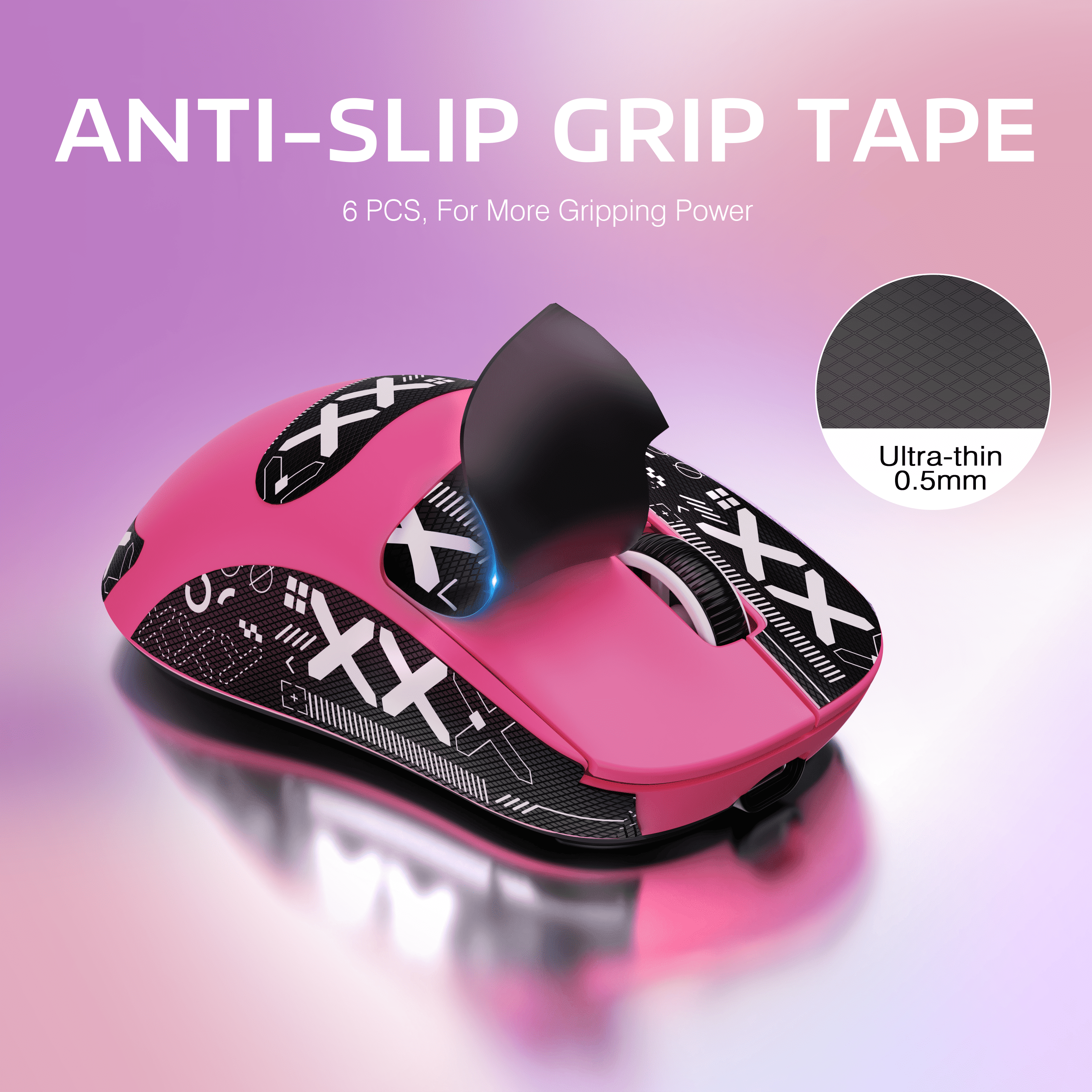 ATTACK SHARK X3 Wireless Gaming Mouse, 49g Ergonomic Design, Tri-Mode Bluetooth/2.4G/USB-C Wired, PAW3395 Optical Sensor, 26000 DPI, Programmable Buttons, for PC/Laptop/Mac, Berry with Griptape