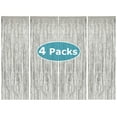 thumbnail image 2 of Allgala 4PK 3.3 x 9.8 FT (1x3M) Metalic Tinsel Party Photo Backdrop Curtains Door Fringe Décor-Silver-BD52604, 2 of 3