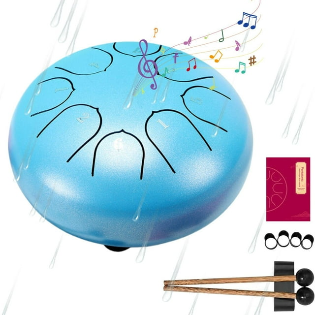 IMENGL Rain Drum For Outside Garden Drum For Rain Outdoor Drum Rain Chime Rain Drum For Garden Instrument Drum 6 Inches 8 Notes Rain Drum Outdoor Baby Musical Instruments,Baby Puzzles with Music,Bir
