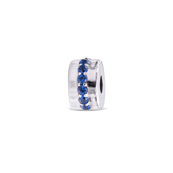 Pandora Sterling Silver and Blue Sparkle Clip Charm
