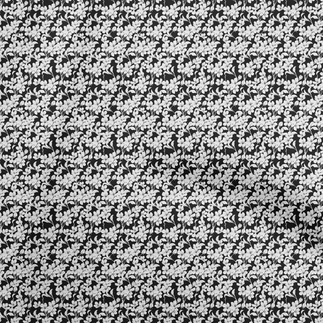 oneOone Georgette Viscose White Fabric Floral Craft Projects Decor Fabric Printed By The Yard 42 Inch Wide