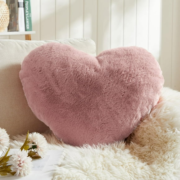 Almohada con forma de corazón EastTree para el Día de San Valentín, color rosa empolvado, 25 x 33 cm