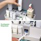 thumbnail image 5 of Juego de soporte de cepillo de dientes, guardar espacio sin taladro de montaje de pared dispensador de pasta de dientes y ranuras multifunción de organización de baño con escurridor de agua 2 tazas. Feliz Sencillez, 5 of 5