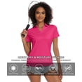 thumbnail image 3 of Tyhengta Women's Golf Polo Shirts Collared V Neck Short Sleeve UPF 50+ Quick Dry Tennis Shirt Dry Fit Moisture Wicking Red M, 3 of 7