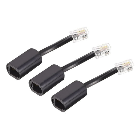 Uxcell Telephone Cord Detangler 360 Degree Rotating Landline Cable Anti-Tangle Phone Cord Black 3pcs