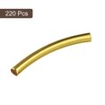 thumbnail image 3 of 220Pack 3x25mm Brass Curved Tube Beads, 1.5mm ID Smooth Noodles Spacer Bead, Gold Tone, 3 of 6