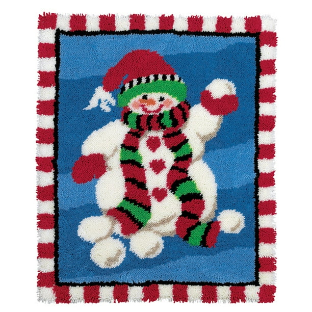 Mary Maxim Snuggly Snowman Latch Hook Rug Kit