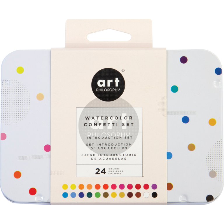 Art Philosophy Kit #1 – 1 Watercolor Confetti set + 1 8×10 Watercolor  Coloring Book + 1 pack Watercolor Brush pens – Art Philosophy®