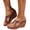 Brown, variant on Women's Open Toe Backless Wedge Sandals Fashion Crossstrap Lightweight Slide Dress Shoes Non Slip Platform Walking Sandal Brown Size 6