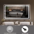 thumbnail image 2 of LED Bathroom Mirror with Lights - Backlit + Front Lit Dimmable Anti-Fog, Shatter-Proof Vanity Mirror with Memory Function (Horizontal/Vertical), 2 of 10