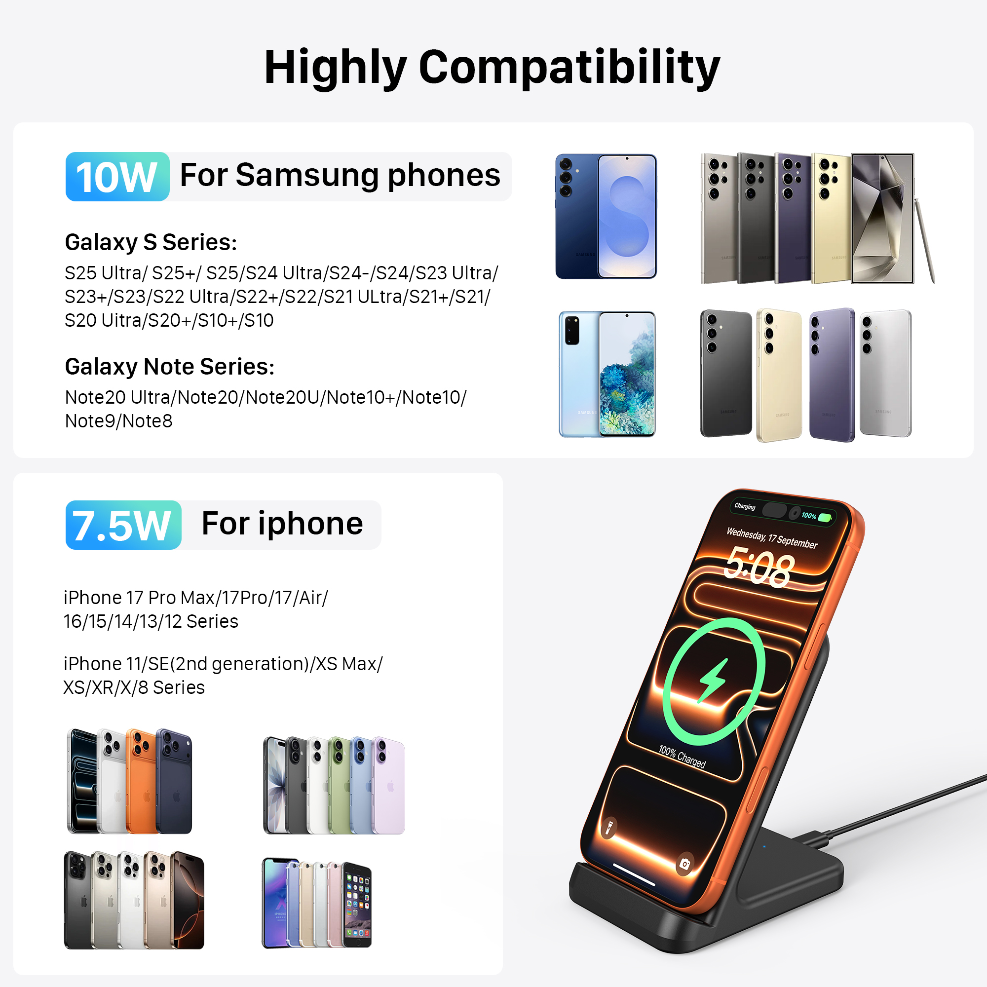 ETEPEHI Wireless Charger Stand for iPhone and Samsung photo 7