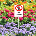 thumbnail image 4 of Eveokoki No Littering Sign 4.6 x 6 Inch Outdoor Aluminum Yard Signs with Metal Stakes for Private Property Grass Lawn No Trash Dumping, 4 of 7