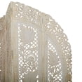 thumbnail image 5 of DecMode 60" x 72" White Wood Floral Handmade Foldable Partition 4 Panel Room Divider Screen with Carved Designs, 1-Piece, 5 of 15