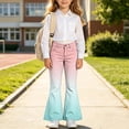 thumbnail image 2 of Trikvn Kids Flared Denim Pants Girls Stretch Bell Bottoms Casual Gradient Color Jeans Fashion Vintage Streetwear Trousers, 2 of 8