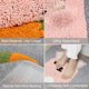 thumbnail image 3 of Alfombrilla de baño Linda alfombra de ducha, lujosa, peluda, alta absorción y antideslizante, lavable a máquina, apta para bañera, ducha y baño, 45 * 65 cm, rosa oso de fresa  Hogar, 3 of 5