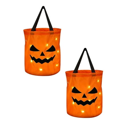 

LED Light Up Trick Or Bags Light Led Up Trick Or Bucket Pumpkin Candy Large Bags | Face Bucket Multipurpose Goodie Bag For Kids Ha 2PCS Small Bedside Night Light Cat Night Light Lamp for Kids Strobe