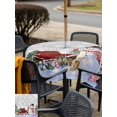 thumbnail image 4 of Outdoor Tablecloth with Umbrella Hole and Zipper, Grey Snowman Christmas Square Table Cloth 60x60 Inch Waterproof Tablecloth, Snowflake Red Truck Xmas Tree Gifts Picnic Table Cover for Patio Camping, 4 of 7