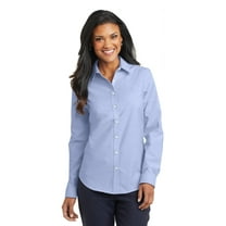 Port Authority Ladies SuperPro Oxford Shirt-XL (Oxford Blue)
